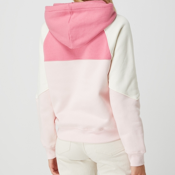 PINK AND ECRU FLEECE SWEATSHIRT WITH HOOD - Picture 5 of 16